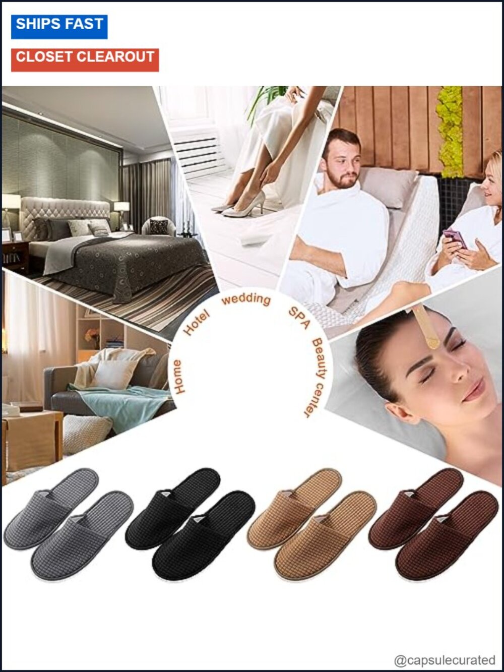 Soft Non Slip House Slippers - 24 Pack Coral Fleece EVA Sole - Picture 5 of 6